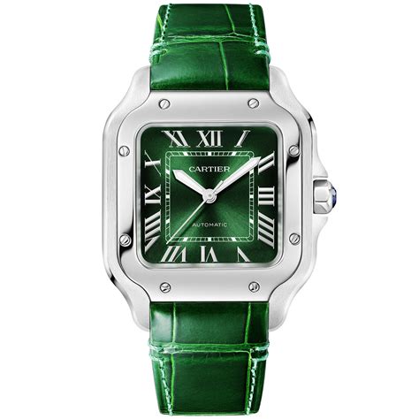 cartier santos green strap|cartier santos quickswitch straps.